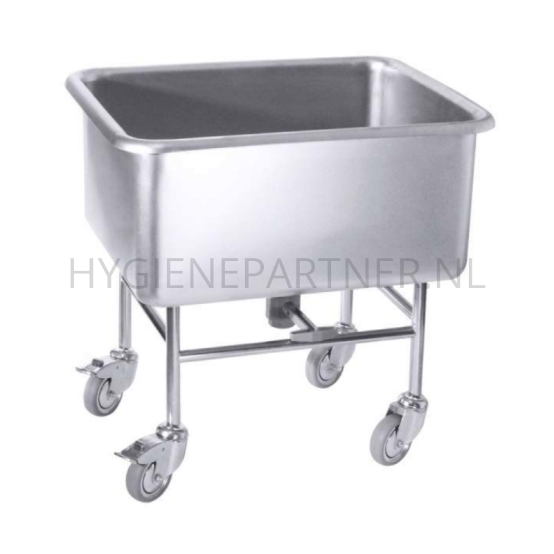 BA401023 Trolley 4 wiel Ø125 mm RVS 18/10 775x550x705 mm 100 liter